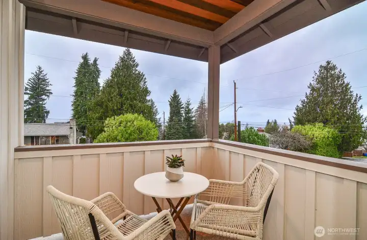 Private deck off the primary bedroom. Private deck off the primary bedroom.