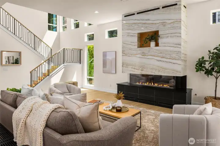 Great room with gas fireplace