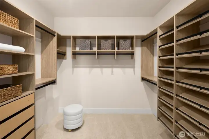 Double closets in the Priomary suite