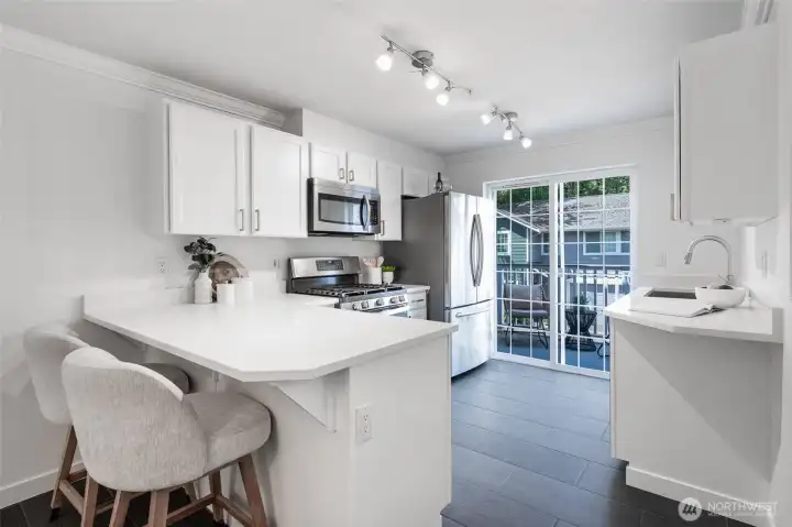 Freshly Painted kitchen, newer appliances, new countertops Freshly Painted kitchen, newer appliances, new countertops