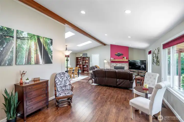 Vaulted ceilings.