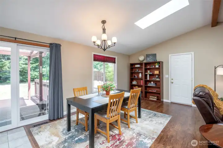 Dining area that leads to your covered back deck.