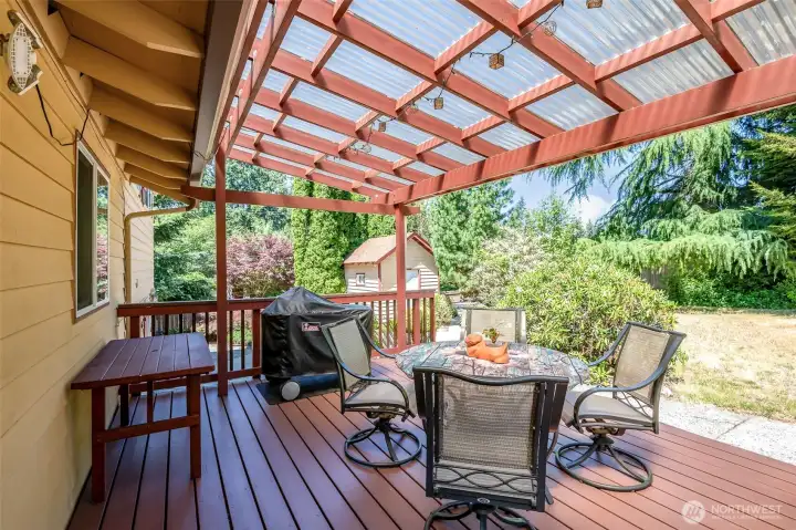 Living in the PNW you need a covered deck to add more sq. footage to your living space, this does just that.