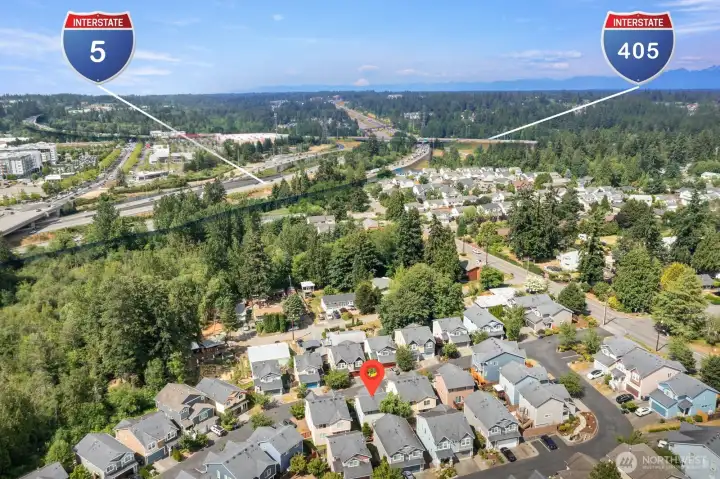 minutes from I-5/405 interchange