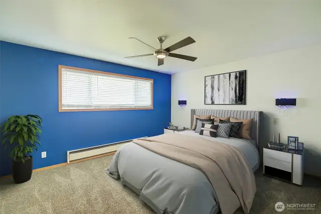 Primary suite in back of unit
