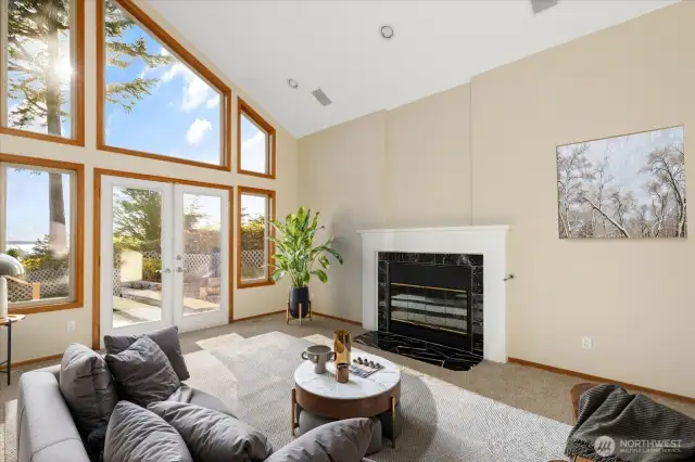 Virtually staged living room