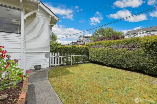 Small fenced rear yard.