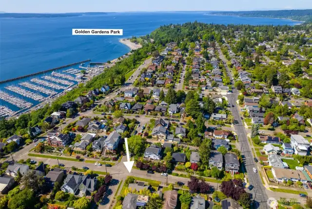 Golden Gardens park is a popular salt water beach! Vollyball courts, playground, turtle pond and more!