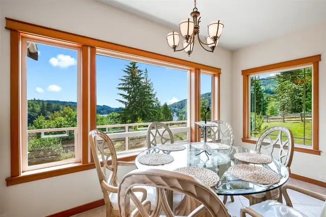 Kitchen eating area with a gorgeous, tranquil view
