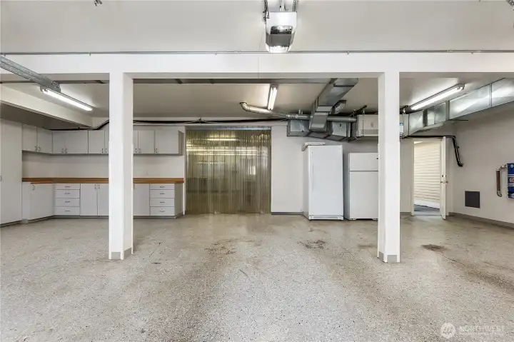 interior of original 3 car garage