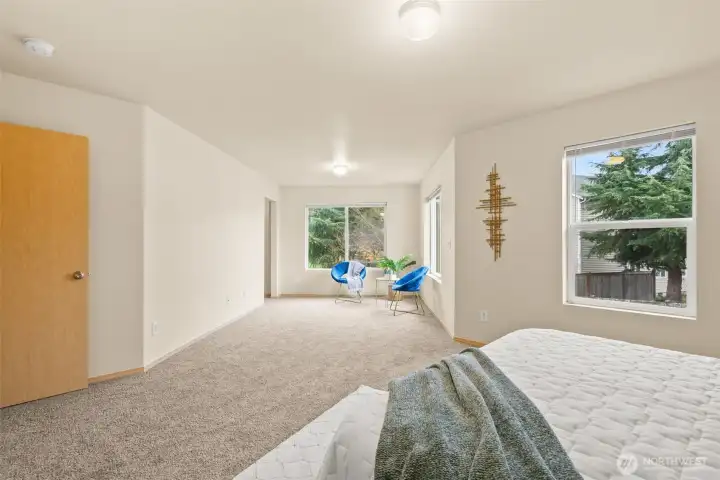 Massive Primary Bedroom with 2 walk-in closets