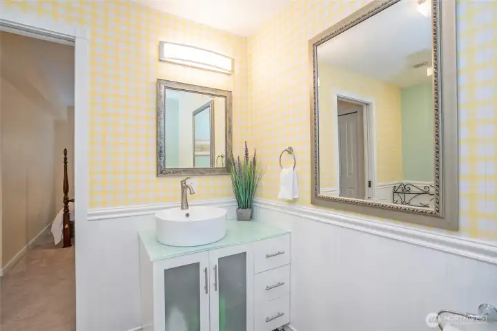 Freshly updated MIL bathroom.