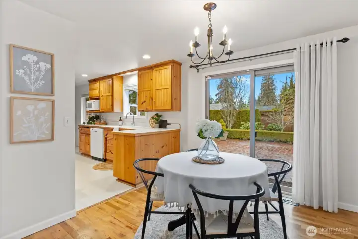 Dining space off of the kitchen