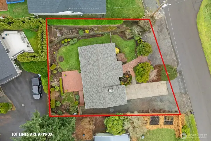 Aerial view of the property