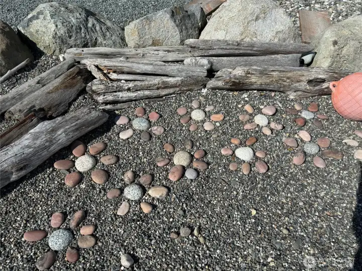 Front yard rock decor