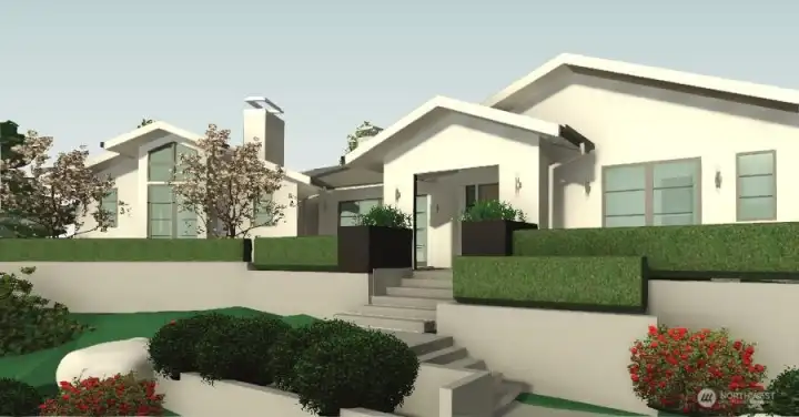 Entry of home with the "circle drive" removed