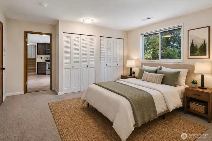 One of two rooms next to each other - could be used as a bedroom (virtually staged)