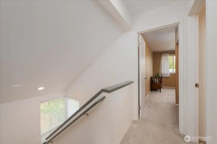 At the top of the stairs 2nd bedroom and bathroom is to the left.