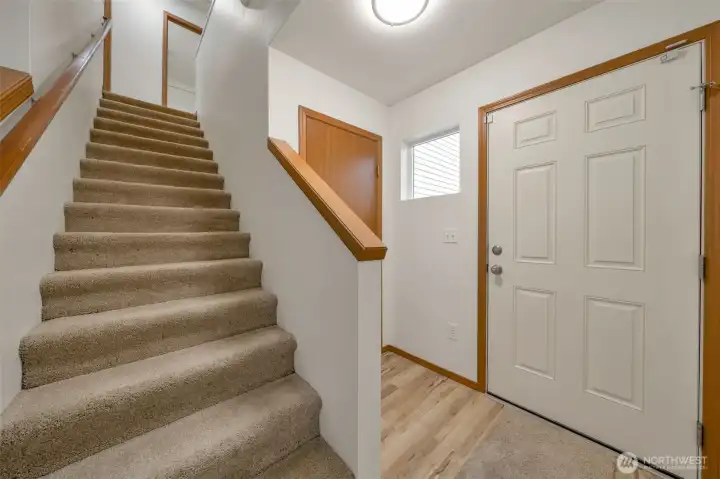 Head Upstairs to the bedrooms and the laundry
