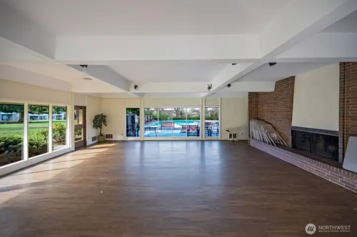 Inside the community clubhouse, can be rented out for private functions. Inside the community clubhouse, can be rented out for private functions.