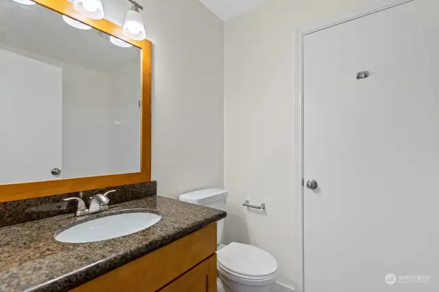 Beautifully updated full bathroom with dual access doors.