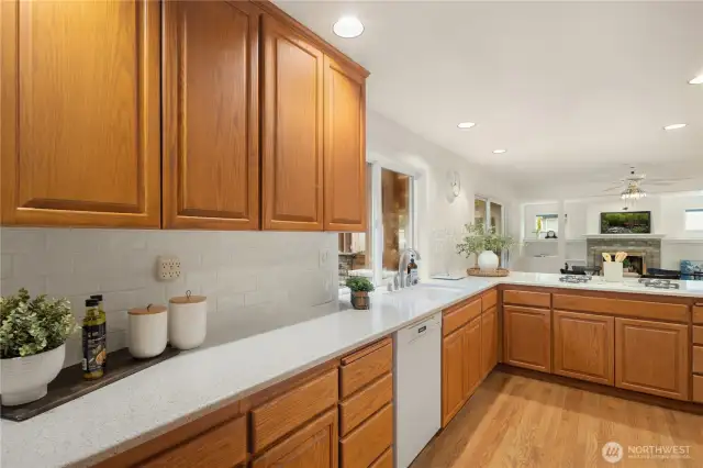 There so much storage in the cabinets. Not shown is the walk in pantry with additional storage space