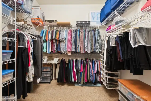 Primary walk-in closet.