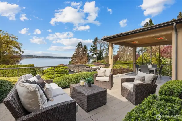 Breathtaking views from this patio creates the perfect setting to reflect, unwind, and entertain.