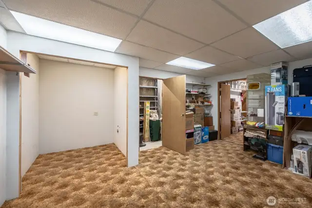 Basement room set up for hot tub