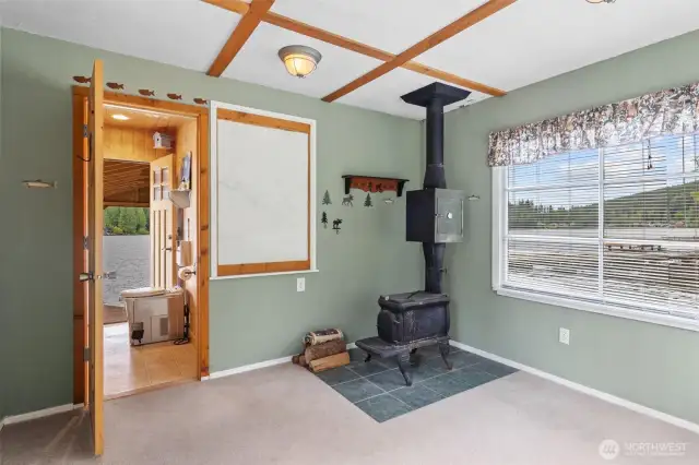 Extra space with 1/2 bath.