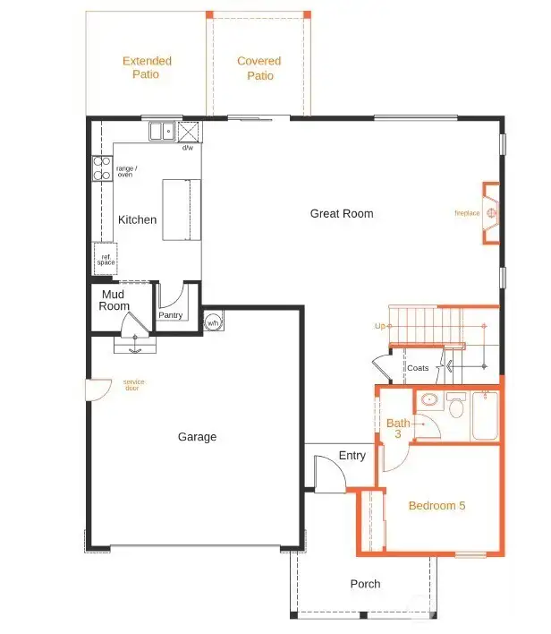 First floor with bed 5