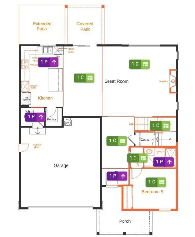 Flooring diagram Main floor