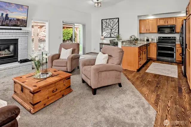 Beautifully refinished hardwoods & newer carpet