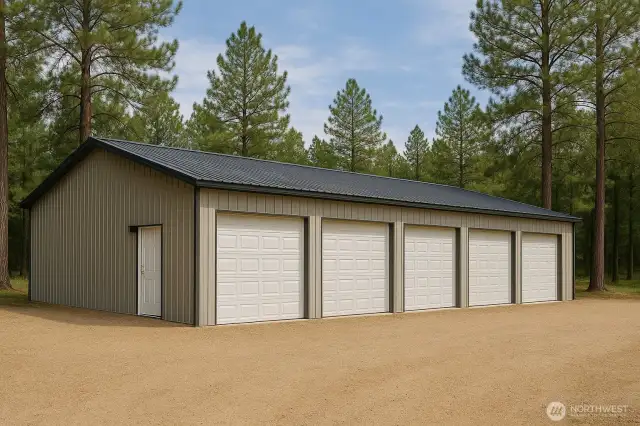 Rendering of the garage to be built by the main road.