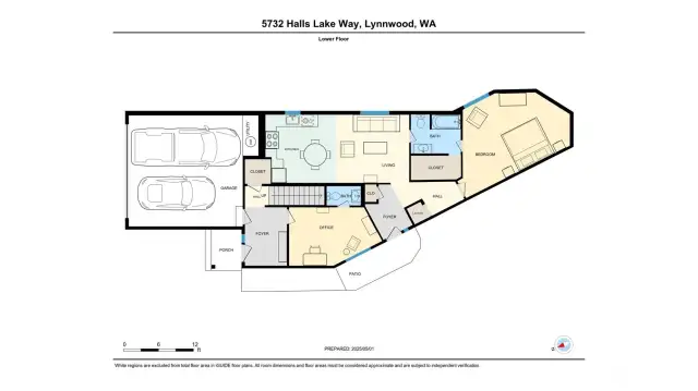 Floor plan for the lowest level of home.