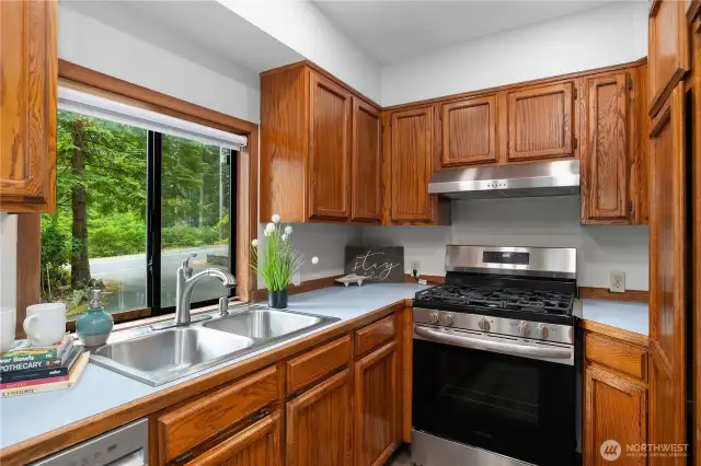 Natural gas for the stove and the water heater