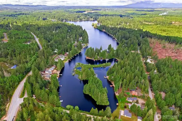 Aerial view of the lake.