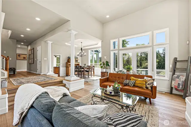 Tons of natural light with high ceilings throughout