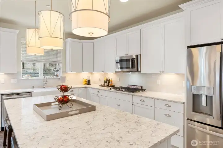 Stunning quartz counter tops.