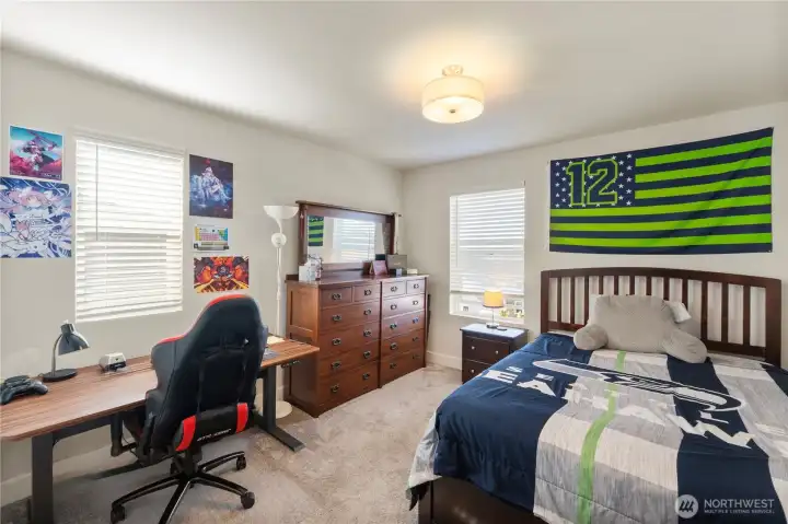 One of the upstairs bedrooms.