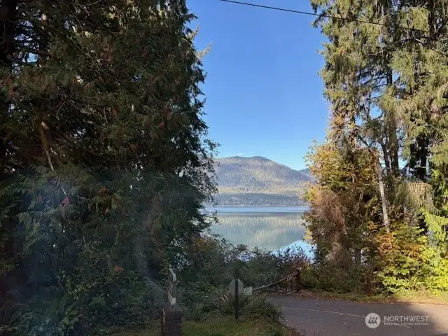 Partial Lake Quinault and mountain view.