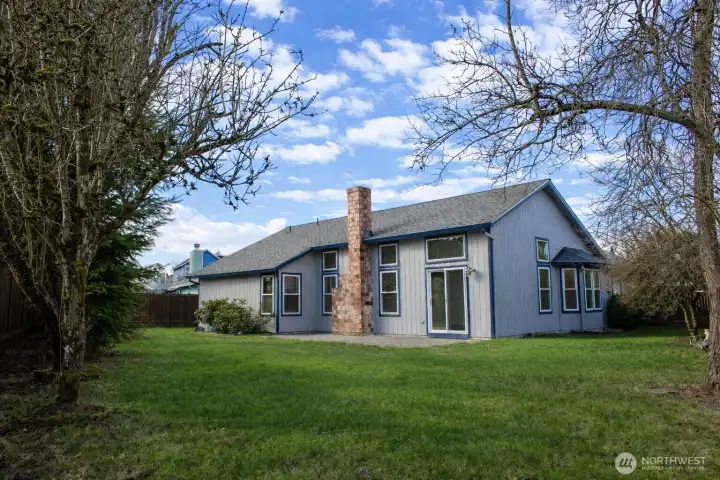 Back of the house from planter box in corner.