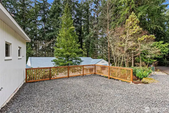 Parking area near garage