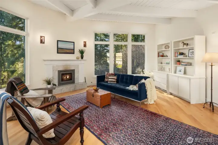 So many windows really bring the outdoors in. You will love this space -- it is inviting, elegant and peaceful.