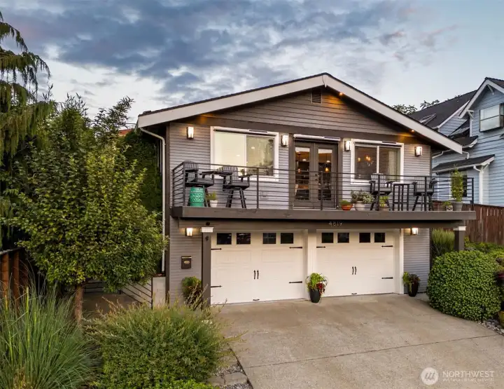 Sitting just up off the Ferdinand, this home captures partial views of Puget Sound and the Olympic Mountains. Its a slice of quiet close to everything.