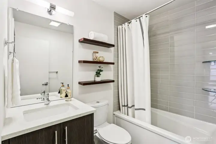 Main level full bath.