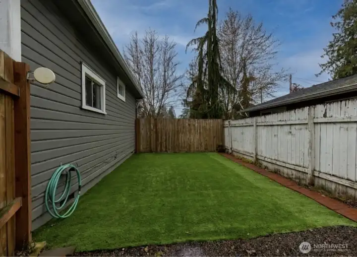 Private Backyard with Low Maintenance Turf