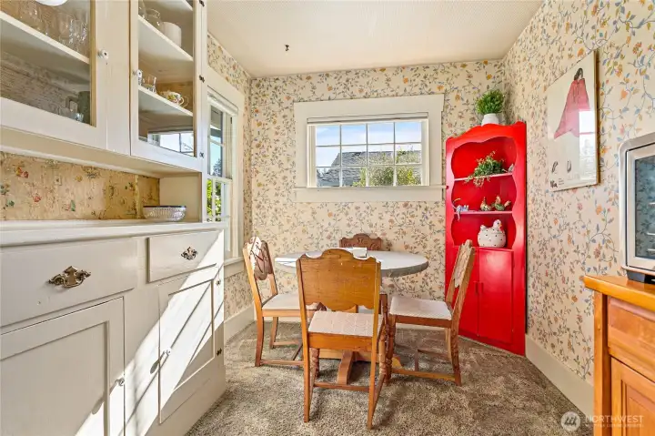 View of built-ins in the dining area