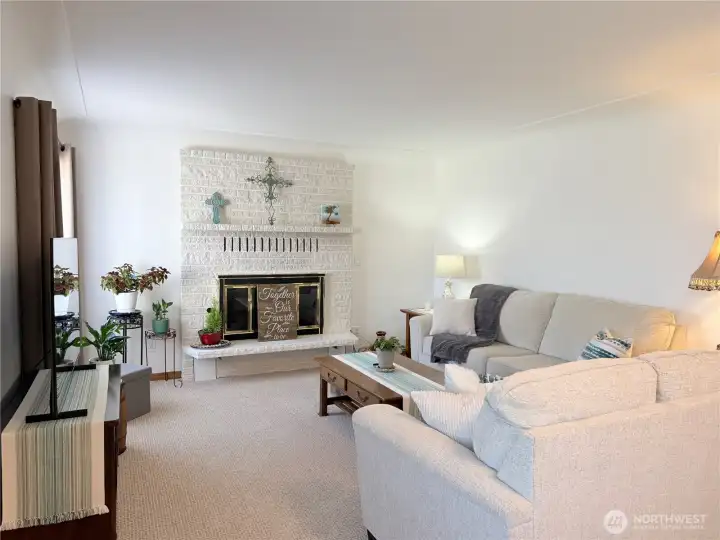 Bright and comfortable living room with natural light