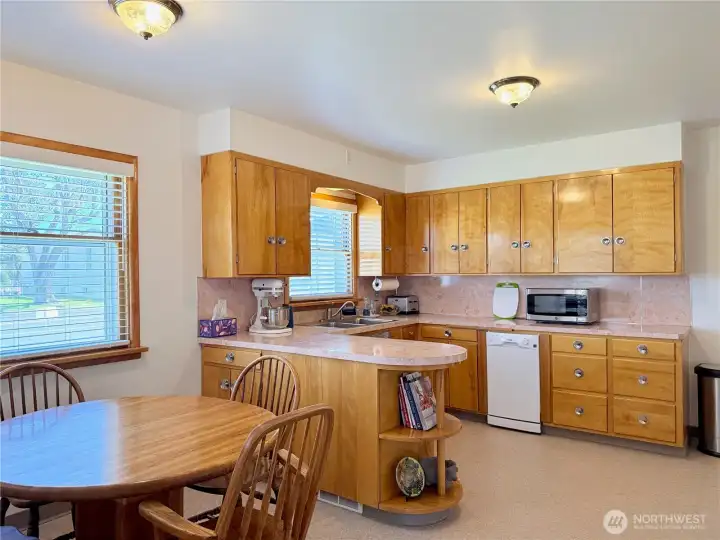 Spacious kitchen with room for gathering